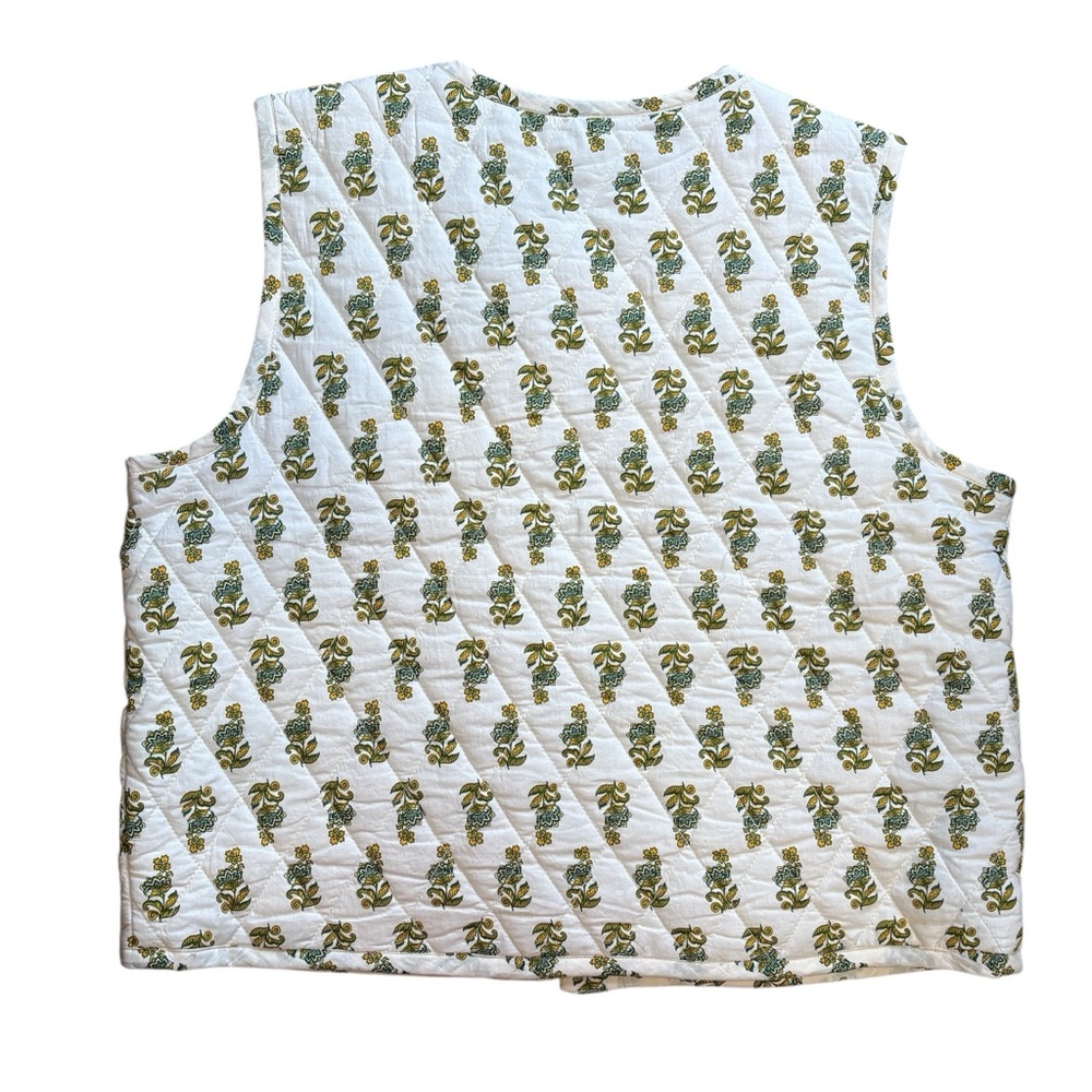 NWT Lucky Brand Womens Quilted Vest Block Print Floral Sz. M - Picture 4 of 8